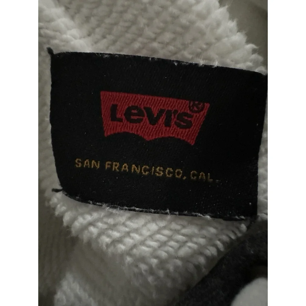 Levis Relaxed Fit Skate Graphic Pullover Hoodie in Zebra White Mens Medium
